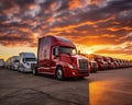 Large Delivery Semi Trucks Rushing Down the Highway