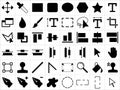 Icon set of design tools