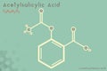 Infographic of the molecule of Acetylsalicylic acid