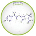 Infographic of the molecule of Amoxicillin Royalty Free Stock Photo
