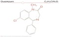Molecule of Diazepam Royalty Free Stock Photo