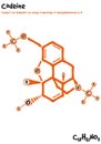 Drawn molecule and formula of Codeine
