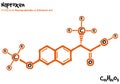 Drawn molecule and formula of Naproxen