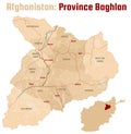 Map of the Afghan Province of Baghlan Royalty Free Stock Photo