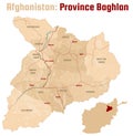 Map of the Afghan Province of Baghlan Royalty Free Stock Photo