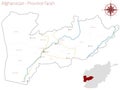 Map of the Afghan Province of Farah