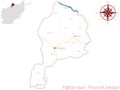 Map of the Afghan Province of Jowzjan