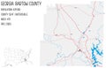 Large and detailed map of Bartow County in Georgia Royalty Free Stock Photo