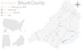 Map of Blount County in Alabama Royalty Free Stock Photo