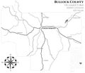 Map of Bullock County in Alabama