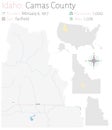 Map of Camas County in Idaho