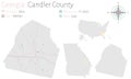 Map of Candler County in Georgia Royalty Free Stock Photo