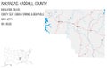 Map of Carroll County in Arkansas, USA.