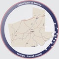 Map of Carroll County in Georgia