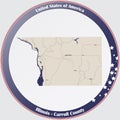 Map of Carroll County in Illinois