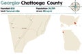 Map of Chattooga County in Georgia