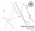 Map of Chilton County in Alabama