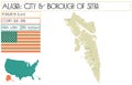 Map of City and Borough of Sitka in Alaska, USA.