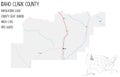 Large and detailed map of Clark County in Idaho Royalty Free Stock Photo