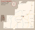 Map of Clay County in Alabama