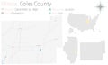 Map of Coles County in Illinois
