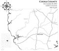 Map of Coosa County in Alabama Royalty Free Stock Photo