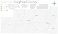 Map of Craighead County in Arkansas Royalty Free Stock Photo