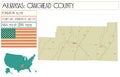 Map of Craighead County in Arkansas, USA. Royalty Free Stock Photo