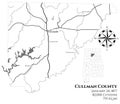 Map of Cullman County in Alabama Royalty Free Stock Photo