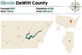 Map of DeWitt County in Illinois