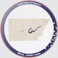 Map of DeWitt County in Illinois