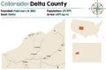 Map of Delta County in Colorado Royalty Free Stock Photo