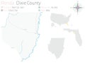 Map of Dixie County in Florida