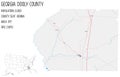 Large and detailed map of Dooly County in Georgia Royalty Free Stock Photo