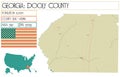 Large and detailed map of Dooly County in Georgia Royalty Free Stock Photo