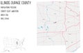 Large and detailed map of DuPage County in Illinois Royalty Free Stock Photo