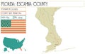 Map of Escambia County in Florida USA Royalty Free Stock Photo