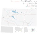 Map of Franklin County in Alabama
