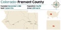 Map of Fremont County in Colorado