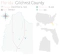 Map of Gilchrist County in Florida