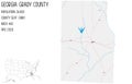Large and detailed map of Grady County in Georgia Royalty Free Stock Photo