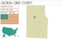 Large and detailed map of Grady County in Georgia Royalty Free Stock Photo