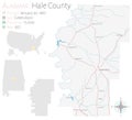 Map of Hale County in Alabama