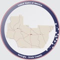 Map of Irwin County in Georgia Royalty Free Stock Photo
