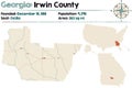 Map of Irwin County in Georgia Royalty Free Stock Photo