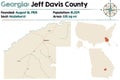 Map of Jeff Davis County in Georgia