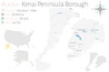 Map of Kenai Peninsular borough in Alaska