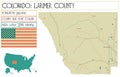 Map of Larimer County in Colorado USA. Royalty Free Stock Photo