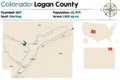 Map of Logan County in Colorado