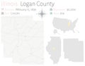 Map of Logan County in Illinois